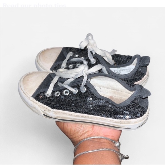 None Other - Kids Black Sequin Sneakers
